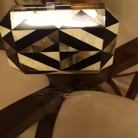 Onyx and mother-of-pearl handbag - Picture 2 of 5